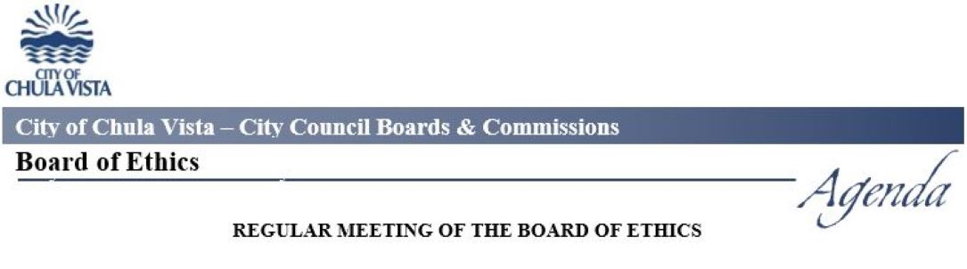 Board of Ethics Regular Meeting Logo