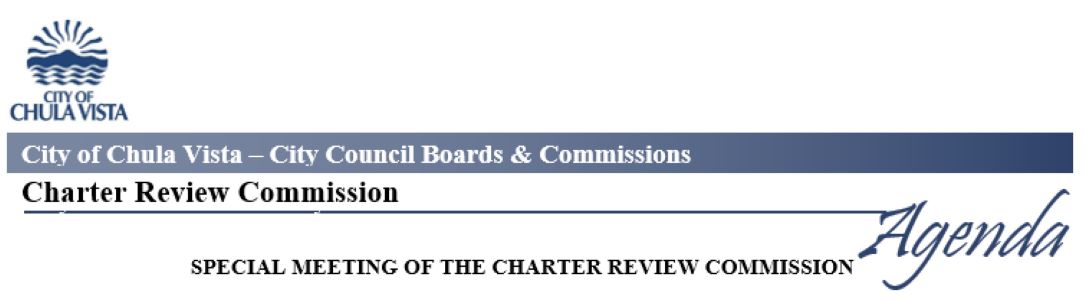 Charter Review Commission Special Meeting Logo